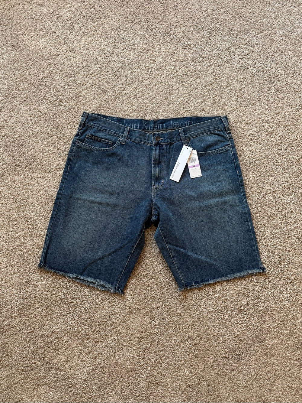 Vintage Y2K Calvin Klein Jeans Denim Jorts Shorts Mens Size 38 NWT Baggy Cutoff